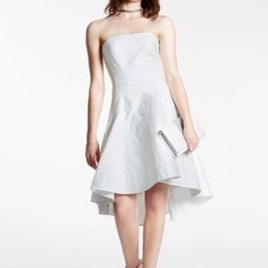 Halston Heritage White strapless floral dress